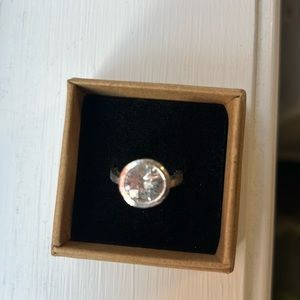 925 Sterling Silver , simulated white stone, women’s ring, Size 7.